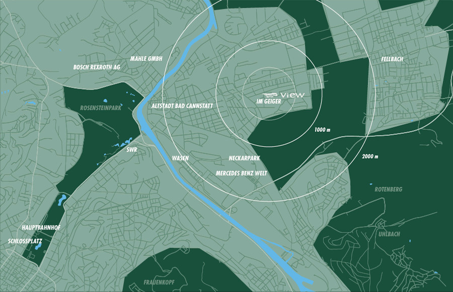 Lageplan von Stuttgart